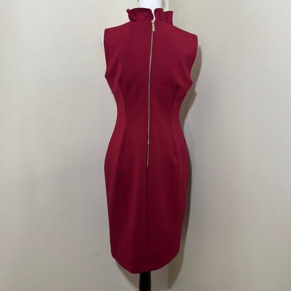 Nwt Calvin Klein || burgundy woman’s Dress size 8 - Picture 4 of 10